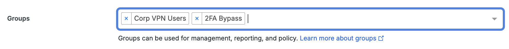 Adding Groups to a User from the User's Details Page
