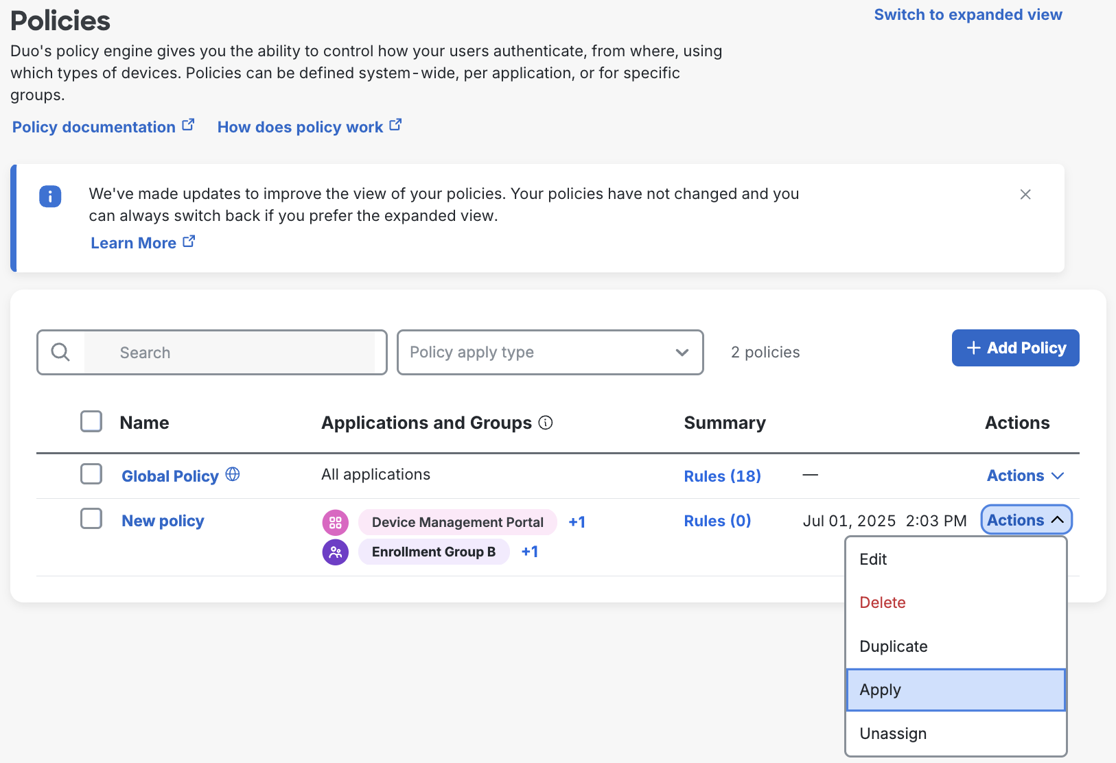 Create Apply User Group Policy