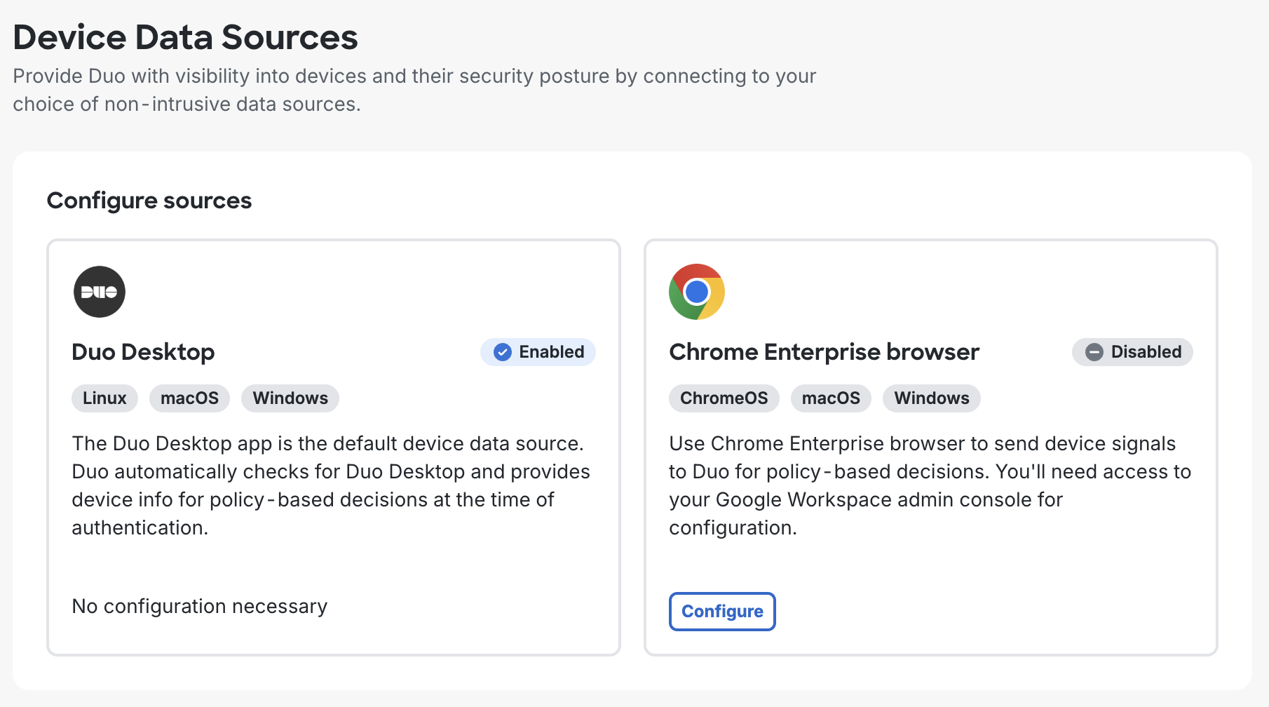 Device Data Sources Home Page