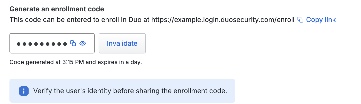 Enrollment code