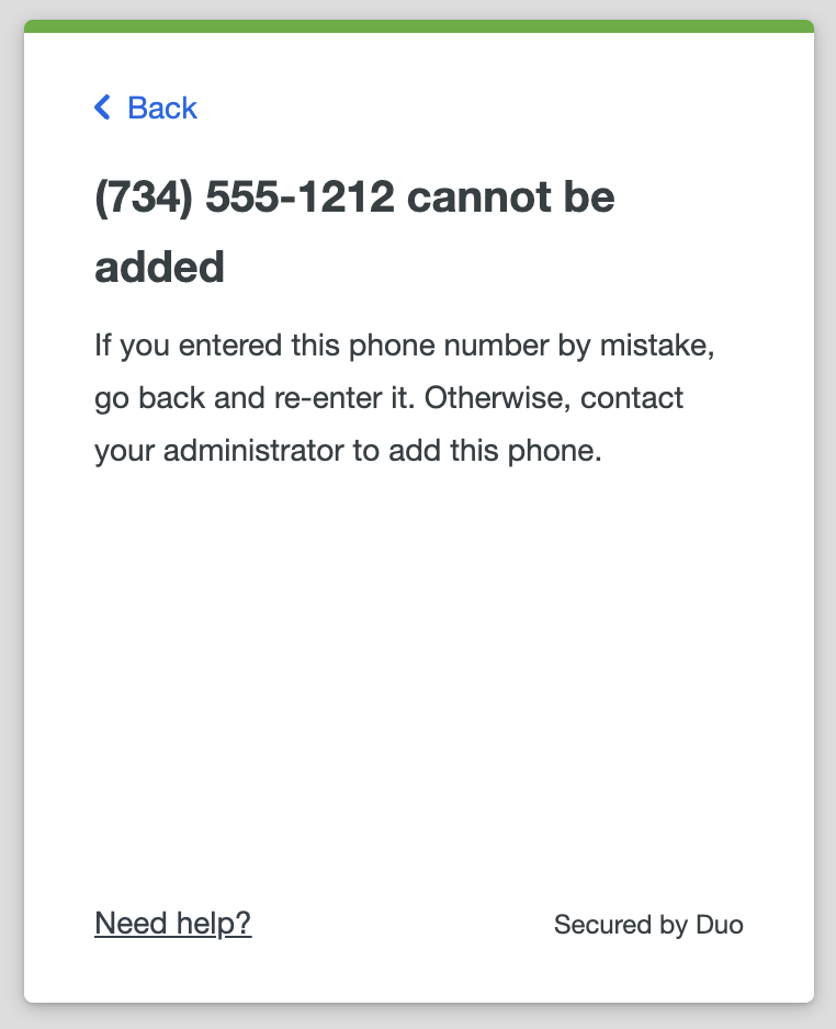 Federal Enrollment Cannot Enroll With Existing Phone