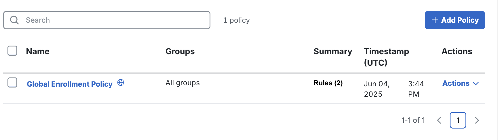 Global Enrollment Policy