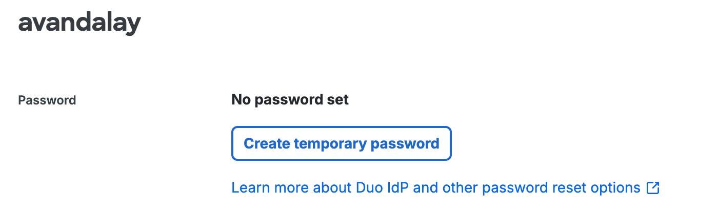 New User Password Information