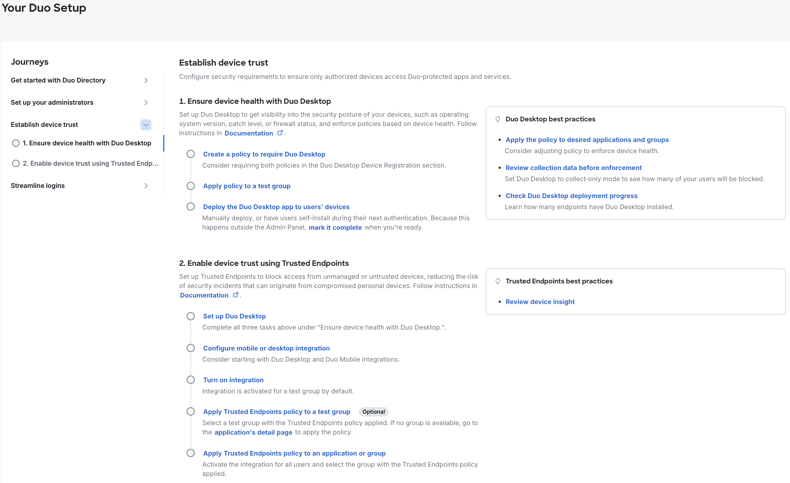Establish Device Trust Onboarding Journey