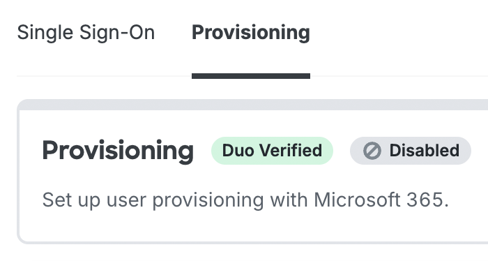 Application with Duo Verified Automated Provisioning Support