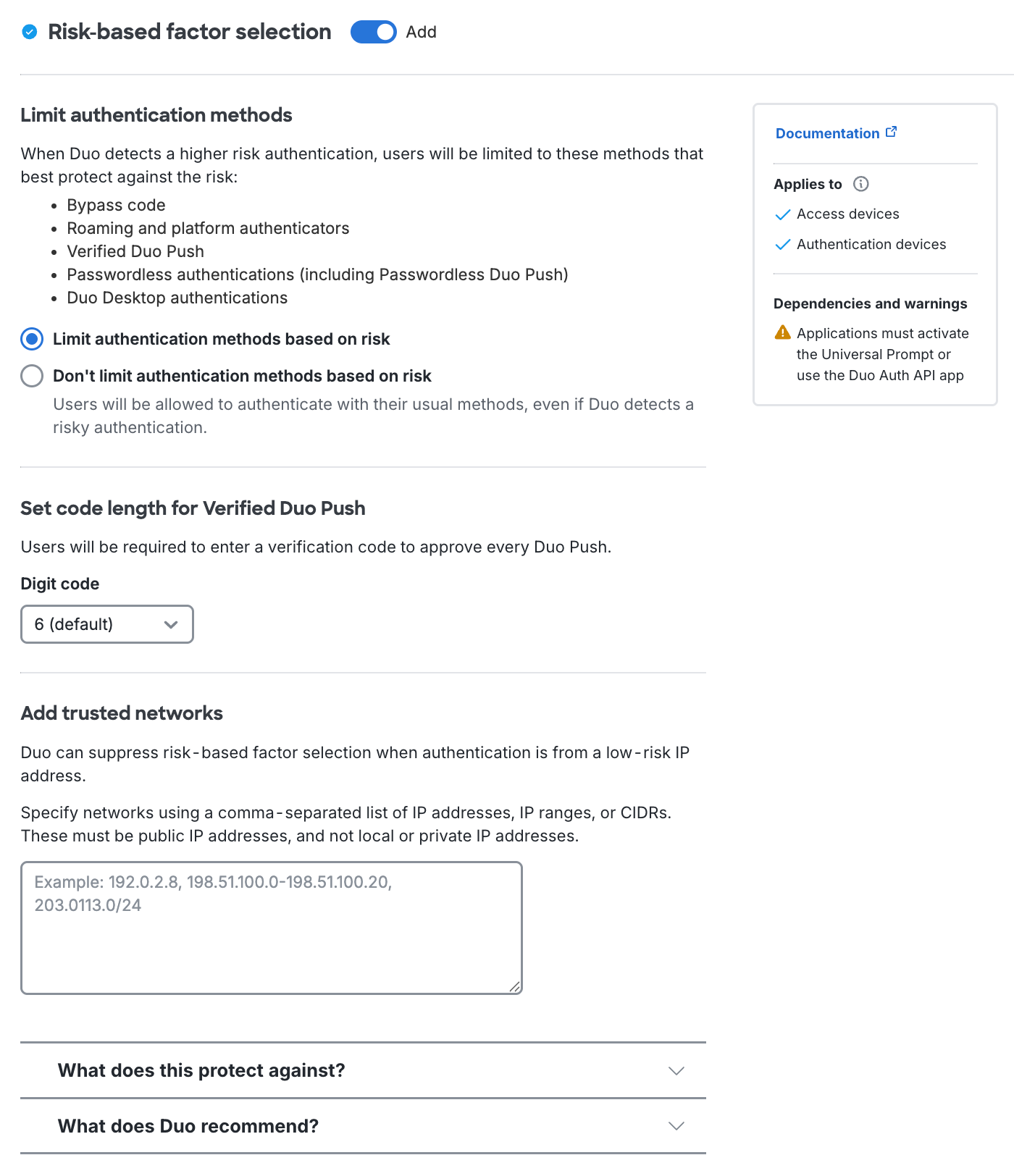 Duo Risk-based Factor Selection Policy