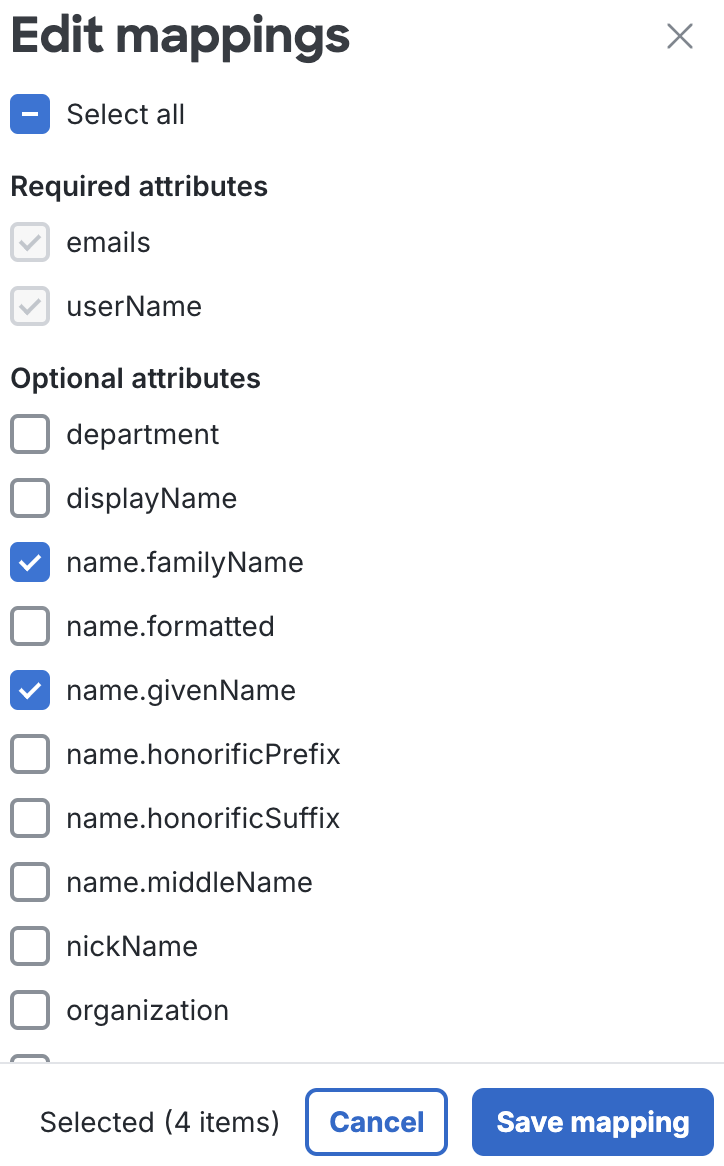 Duo Cisco Atlassian Cloud Edit Mappings Window