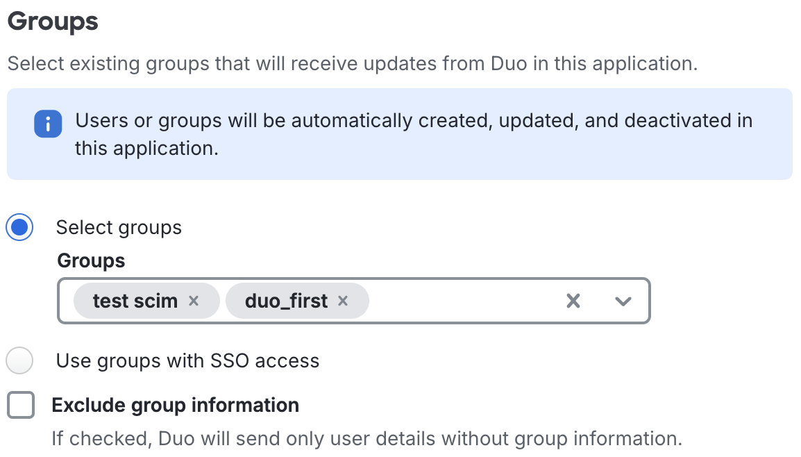 Duo Google Workspace Groups