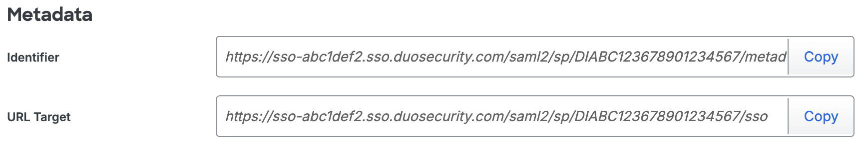 Duo Nextcloud Metadata URLs