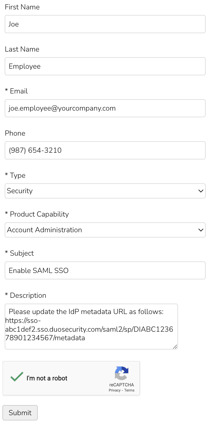 Planview ProjectPlace Case Information Form