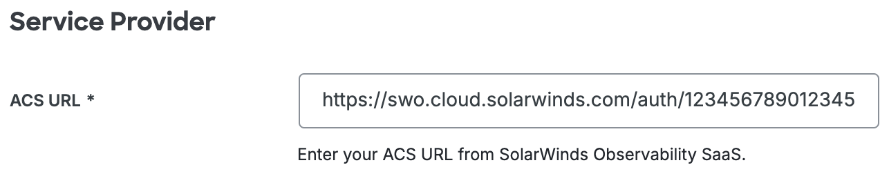 Duo SolarWinds Observability SaaS ACS URL