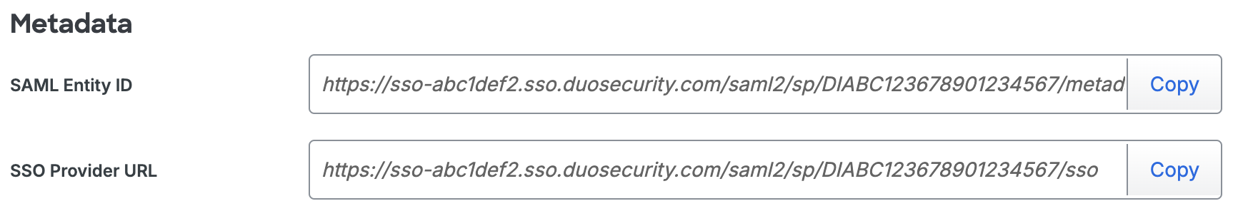 Duo Zenduty Metadata URLs