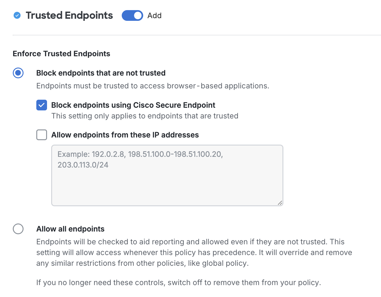 Trusted Endpoints Policy with Cisco Secure Endpoint