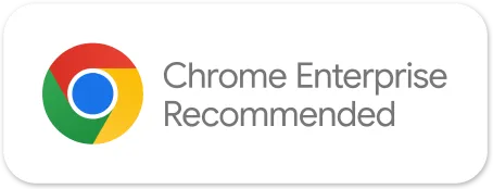 A logo showcasing that Duo's solution is Google Chrome Enterprise Recommended.