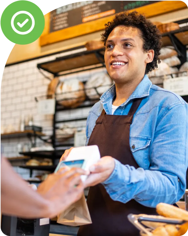 Customer making a retail transaction