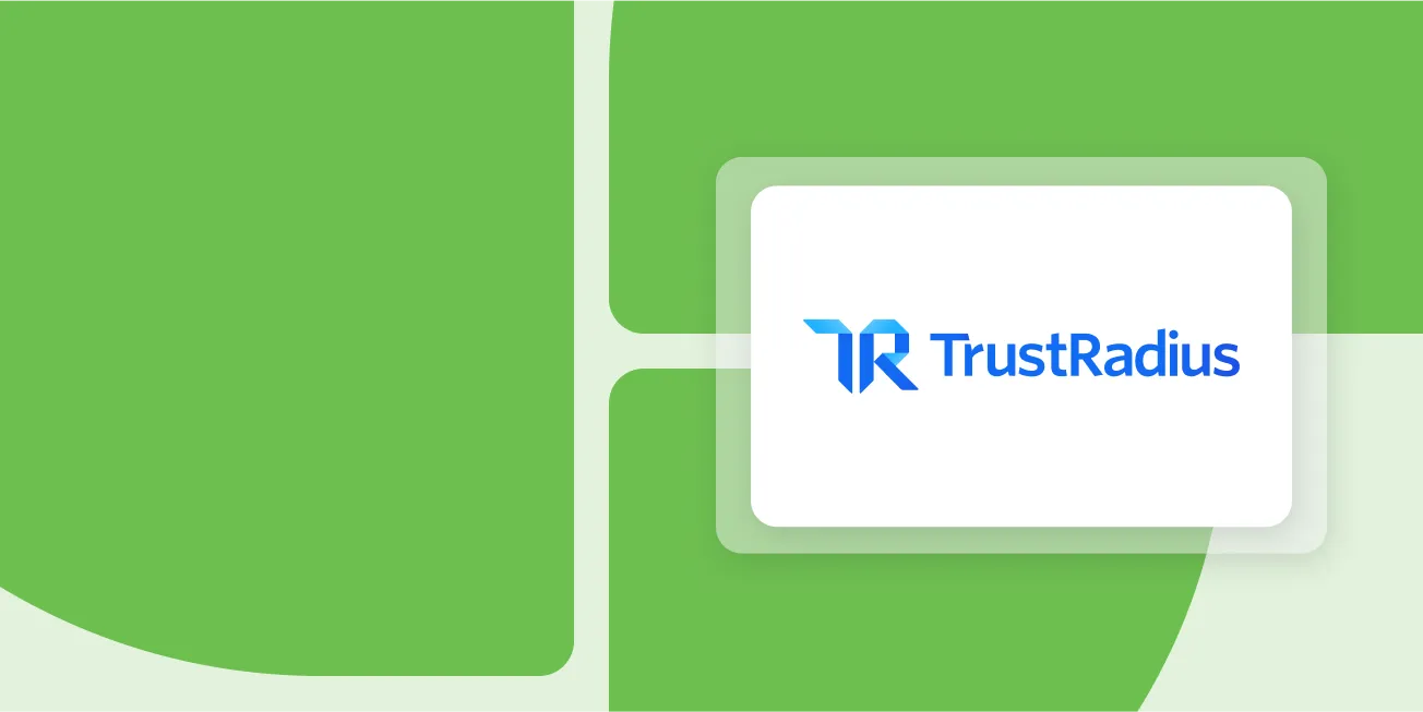 Trust Radius logo layered over Duo Security’s green brand color.